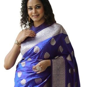 Women's Kanjivaram Silk Saree Jacquard Banarasi Sari With Blouse Piece For Wedding