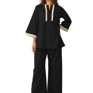 Women Stylish | Korean Summer Two Piece Outfit | Kurtis| Trendy Travel & Streetwear Look for Girls & Woman | Hangouts | Picnic | Vacation Wear | 3/4 Half Sleeve