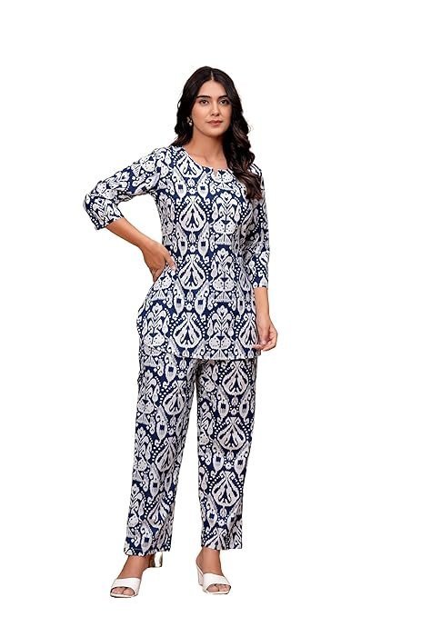 Women's Floral Printed Kurta with Palazzo Set for Women |Material: Pure Cotton