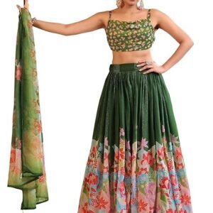 Women Georgette Semi-Stitched Lehenga Choli Set