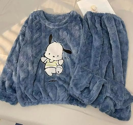 Woolen Winter Night Suits for Women Latest Woollen Tops & Pyjama Night Dresses for Women Pack of 1(Blue) - Image 4