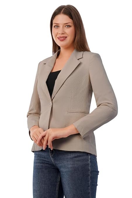 Women's Premium Blazer | Fully Lined | Regular Fit | 4-Way Stretchable Ultra-Light Fabric | Fashion-Forward | Office/Meetings
