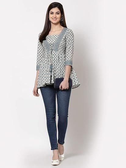 Womens Cotton Printed Regular Top - Image 4