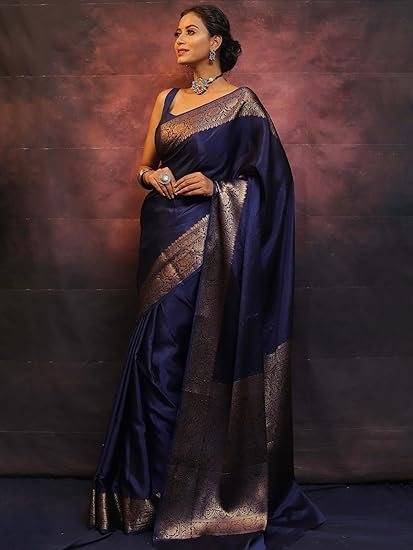 Women's Banarasi Saree Pure Kanjivaram Silk Saree Soft new ladies 2025 Design Wear Pattu Sarees Latest Sadi Party Sari collections With Blouse Piece - Image 2