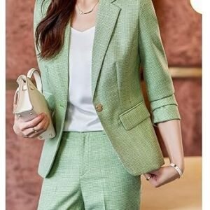 Women's Suit Blazer 3 Piece Office Business Casual Single Breasted Blazer Jacket Pant and Canny Set