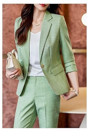 Women's Suit Blazer 3 Piece Office Business Casual Single Breasted Blazer Jacket Pant and Canny Set