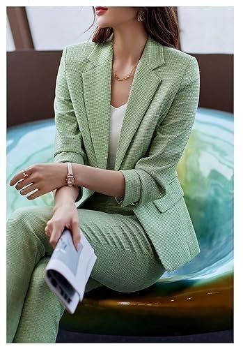 Women's Suit Blazer 3 Piece Office Business Casual Single Breasted Blazer Jacket Pant and Canny Set - Image 4