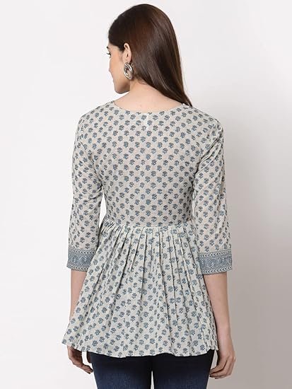 Womens Cotton Printed Regular Top - Image 3