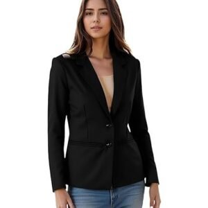 Casual Blazer for Women, Elegant Satin Coat for Office & Party Use