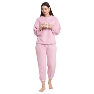 Winter Woolen Night Suits for Women and Girls | Cute Long-Sleeve Fleece Pajama Set | Soft, Stylish, and Warm Nightwear for Ultimate Comfort | Perfect Woolen Winter Nightdress