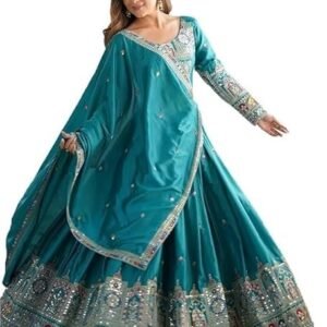 Woman's semistiched lengha choli with beautiful design Embordery Work