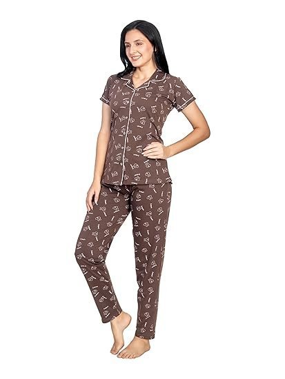 Night Suit for Women| Night Dresses for Women Cotton| Soft Cotton T-Shirt & Pyjama| Comfortable Loungewear for Daily Use| Cute Printed Sleepwear| - Image 2
