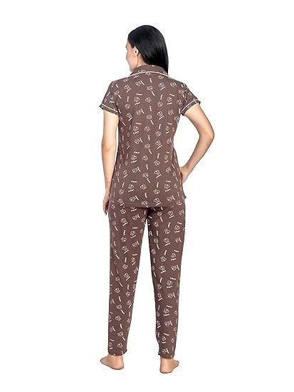 Night Suit for Women| Night Dresses for Women Cotton| Soft Cotton T-Shirt & Pyjama| Comfortable Loungewear for Daily Use| Cute Printed Sleepwear| - Image 3