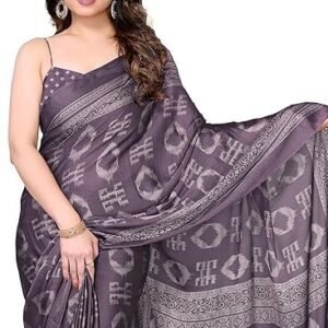 Women's Chiffon Block Printed Saree with Blouse Piece