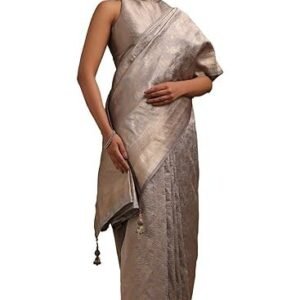 Womens Dola Silk Floral Print Saree With Zari Woven