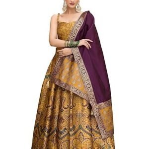 Women's Kanjiwaram Semi-Stitched Lehenga choli