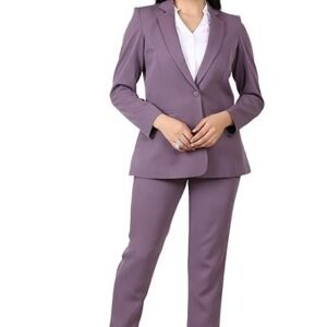 Women's Formal Pant Suit Set | Single Button Blazer with Straight-Leg Trousers | Elegant Workwear for Office & Business Meetings