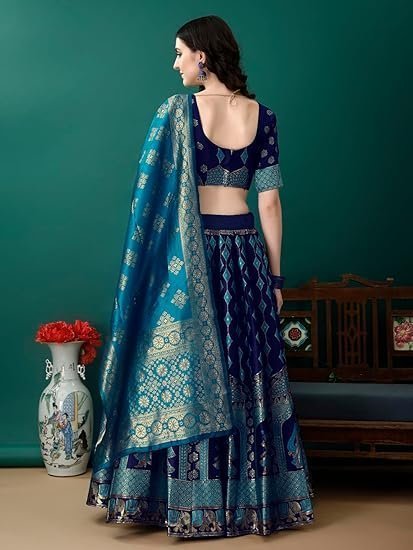 womens wear banarasi silk lehenga choli. - Image 4