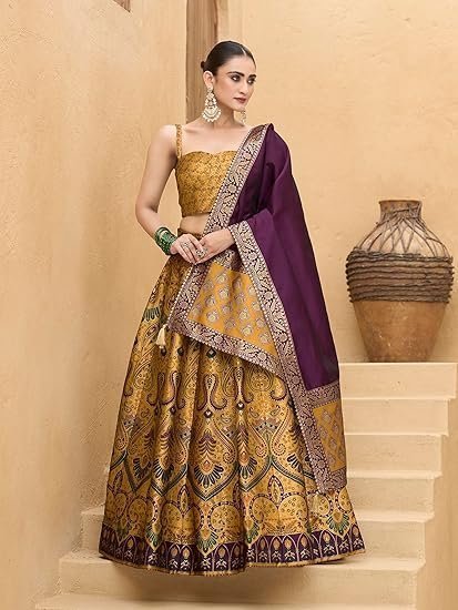 Women's Kanjiwaram Semi-Stitched Lehenga choli - Image 5