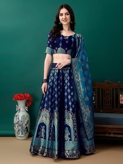 womens wear banarasi silk lehenga choli. - Image 2