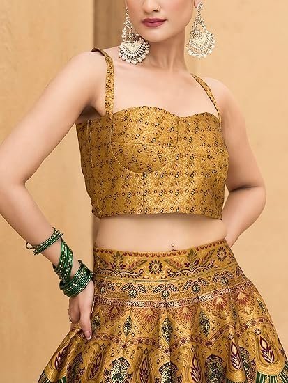 Women's Kanjiwaram Semi-Stitched Lehenga choli - Image 3