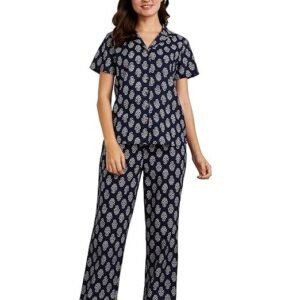 Women's Cotton Shirt and Pajama Night Suit Set (Available in Plus Sizes)