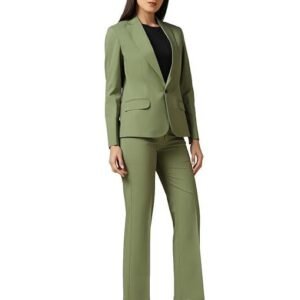 Polyviscose Febric Regular Fit Stylish Two Piece Coat and Trouser Set for Women's, Formal Blazer and Trouser Set for Bussiness Meetings, Office Used