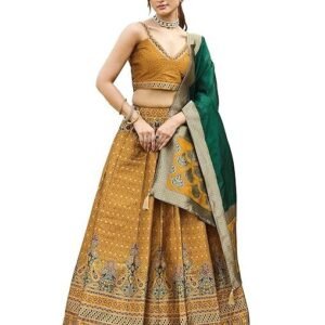 Women's Kanjiwaram Semi-Stitched Lehenga choli