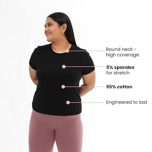 Women's Cotton Regular Fit The Last Tee |Stays New for 750+ Days |10X Durable| Round Neck | T-Shirt | Short Sleeves | Hip Covering | Tee - Image 3