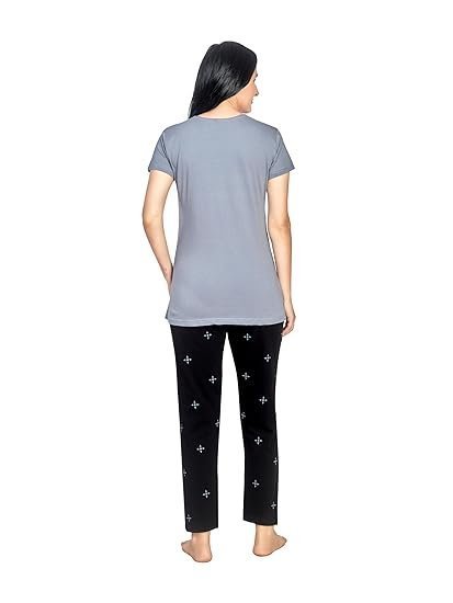 Night Suit for Women| Night Dresses for Women Cotton| Soft Cotton T-Shirt & Pyjama| Cute Printed Sleepwear| - Image 3