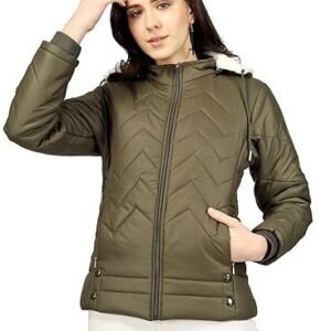 Women's Standard Length Polyester Blend Winter Jacket Warm Jacket for Girls/Jacket Stylish Solid Color Stylish Jacket Women's Quilted Jacket