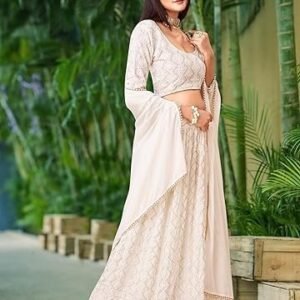 Georgette Embroidery Sequence Work Lehenga Choli Unstitch Blouse With Dupatta For Women (New-Bridal-Latest-Wedding-Sequnce-Lehenga-Designer)