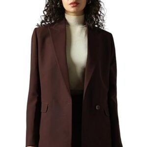 Women Solid Longline Length Oversized Notch Lapel Collar Full Sleeve Blazer