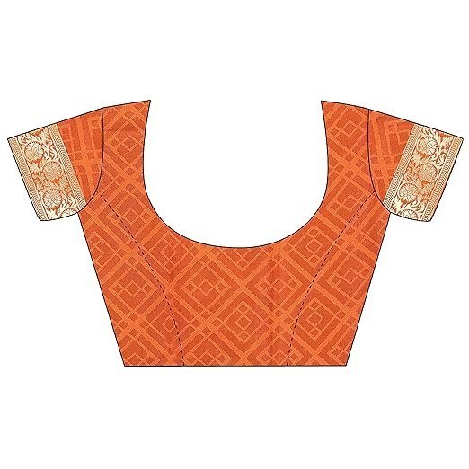 Women's Thread And Zari Work Woven Banarasi Saree With Tassels And Unstitched Blouse Piece (Mysoremagic) - Image 3