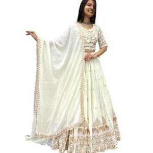 Women's Vichitra Embroidered Semi-Stitched Lehenga Choli Juli LH-New