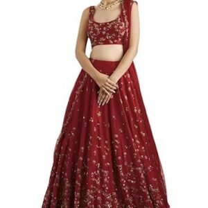 Women's Silk Embroidered Semi-Stitched Lehenga Choli Rotli LH-New