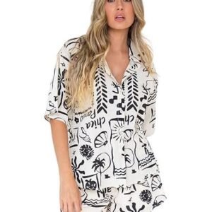 Women Rayon Printed Stylish Co-Ord Set Trendy Korean Summer Travel Outfit | Pajama Set For Beach & Holiday Look