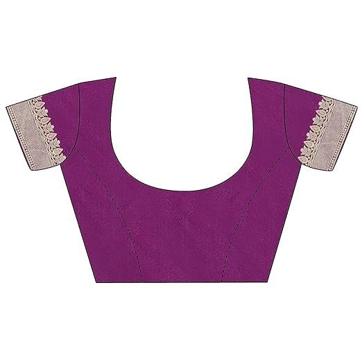 Women's Trendy Banarasi Kanjivaram Navy Color Art Silk Saree with Blouse Material - Image 3