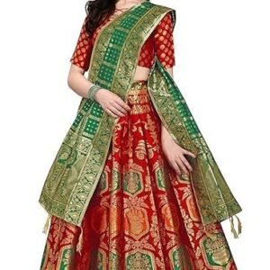 Women's Jacquard Semi-Stitched Lehenga choli
