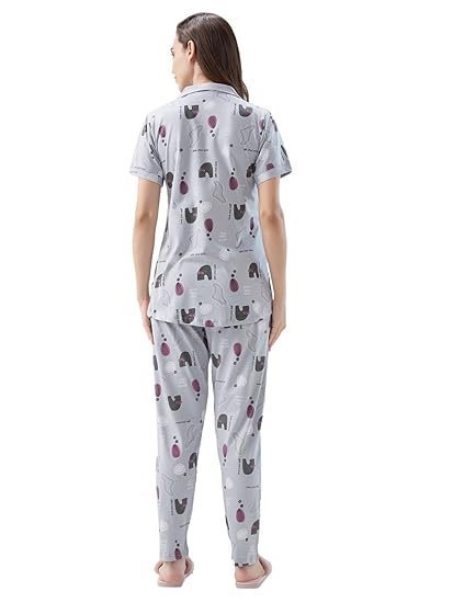Women's Cotton Printed Night Suit Set of Shirt & Pajama Set | Casual Night Dress for Women - Image 5