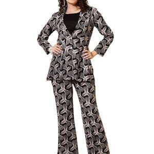 New Rayon Printed 3 Piece Co Ord Set for Women | Crop Top Blazer with Pant Co Ord Set