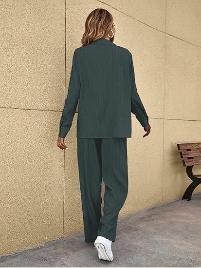 Stylish Co-ord Set for Women – Trendy Korean Summer Travel Outfit | Lightweight Two Piece Dress for Beach & Holiday Look | Casual Style | Textured | Full Sleeve - Image 4