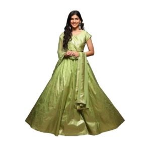 Women Cotton Blend Readymade Lehenga Set