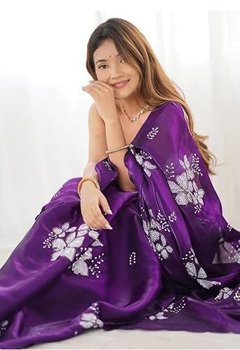 Saree For Women's And Girls Zimmy Chu Fabric With Sequins Work Soft new ladies Design Wear Pattu Sarees Latest Sadi Party Sari wedding collections real modling Bollywood - Image 3