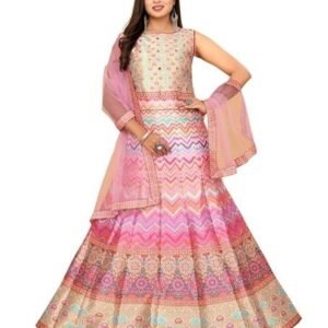 Women's Fully Stitched Silk Gown with Net Dupatta for Festive, Paty and Wedding