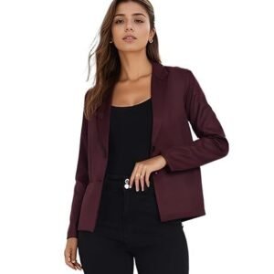 Casual Blazer for Women, Elegant Satin Coat for Office & Party Use