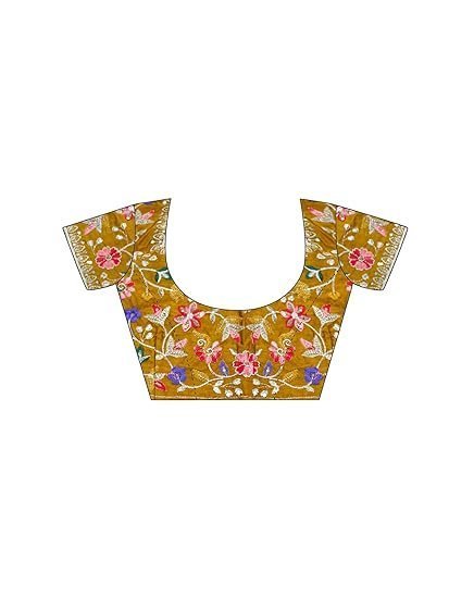 Women's Georgette Bandhani Printed Festive Saree with Unstitched Blouse Piece - Image 4