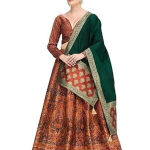 Women's Kanjiwaram Semi-Stitched Lehenga choli