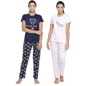 Women's Cotton Animal Print Pajama Set Pack of 2
