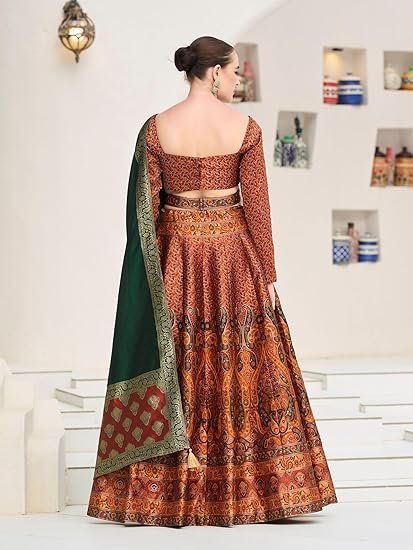 Women's Kanjiwaram Semi-Stitched Lehenga choli - Image 4